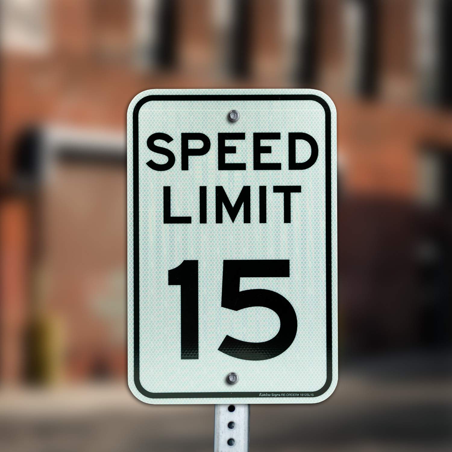 Speed Limit 15 Sign - Engineer Grade Reflective Aluminum, 24" W X 18" H - View #14