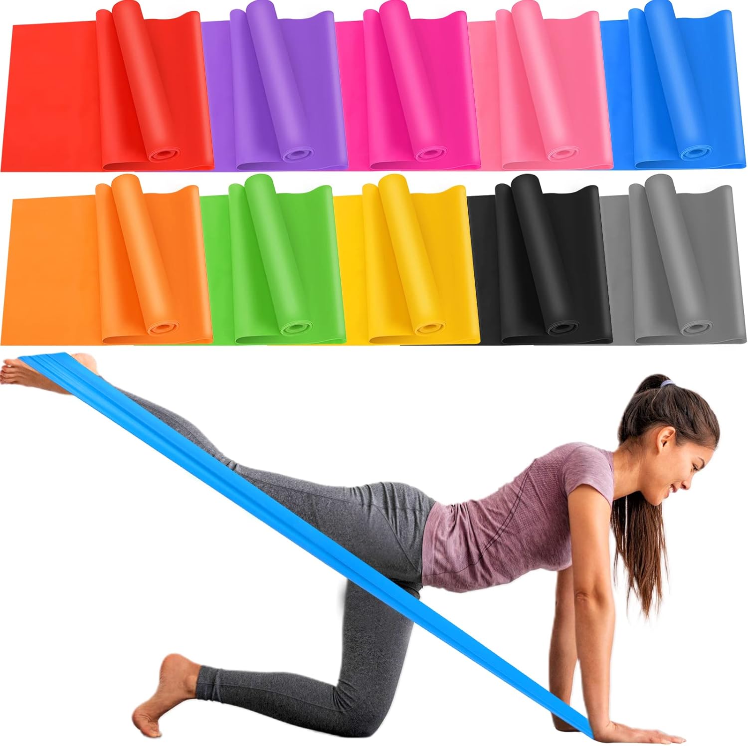 10 Pcs Resistance Band Elastic Exercise Bands Stretch