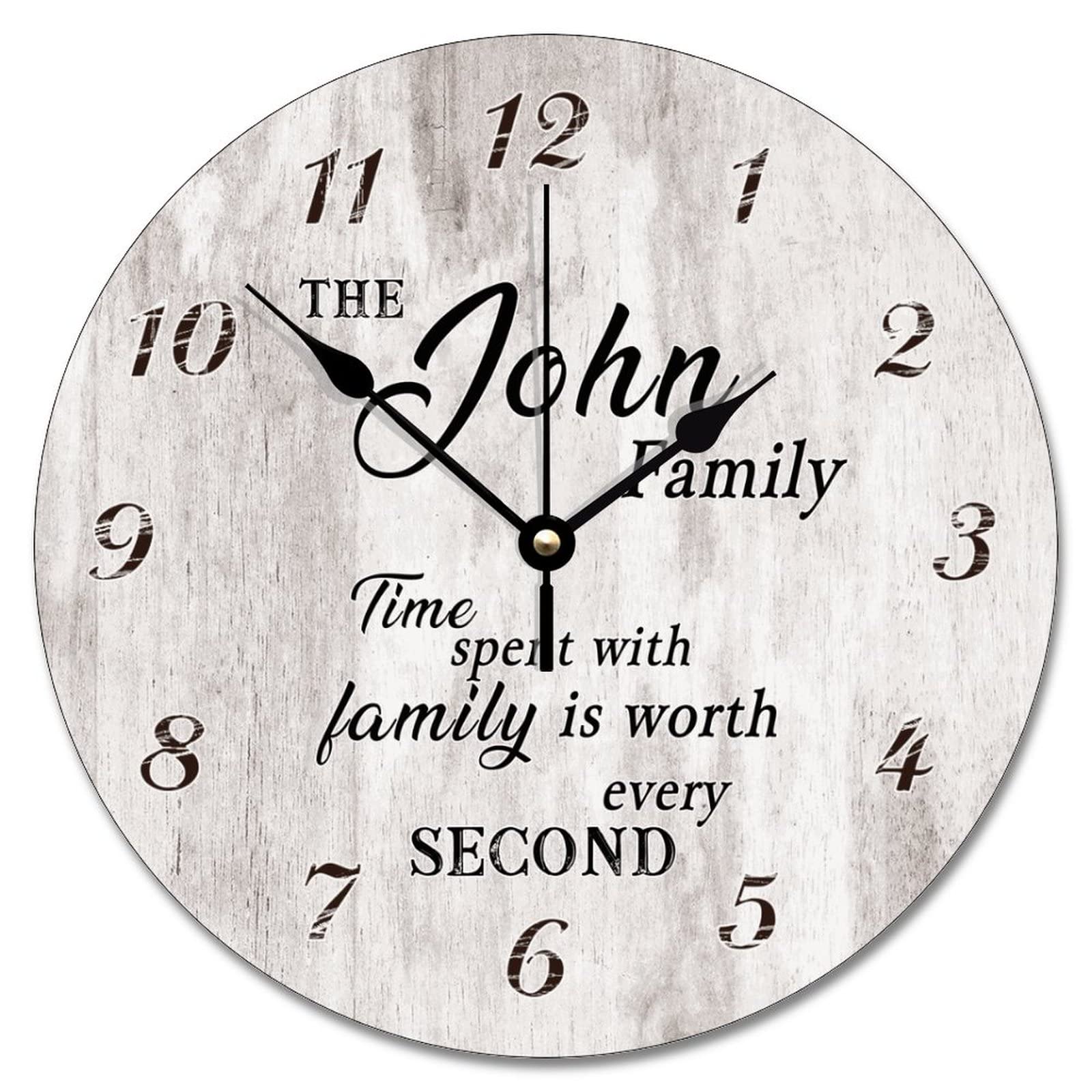 Horloge murale en bois blanc craquelé rustique 30,5 cm