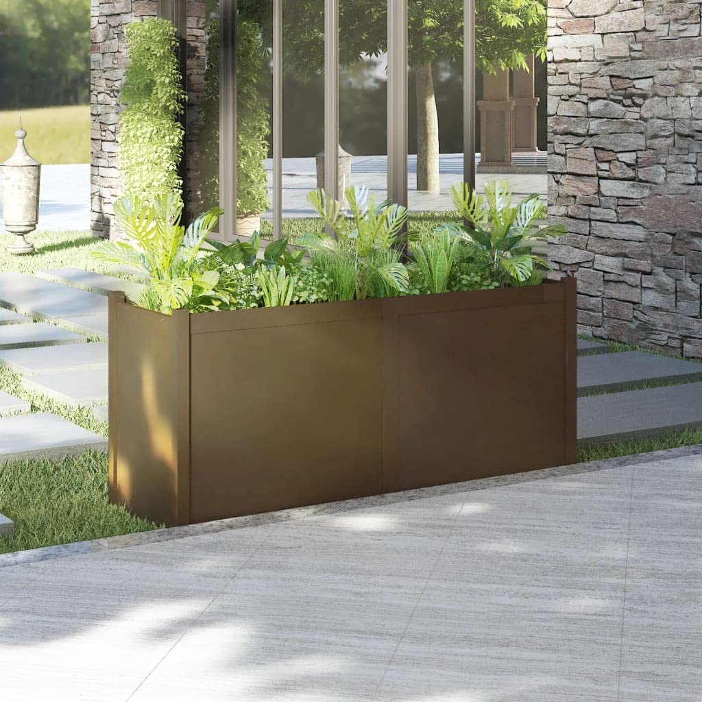 n.♡商品　garden　brown　5段 Amazon.com: Garden Planter Solid Wood Pine Honey Brown, Elevated
