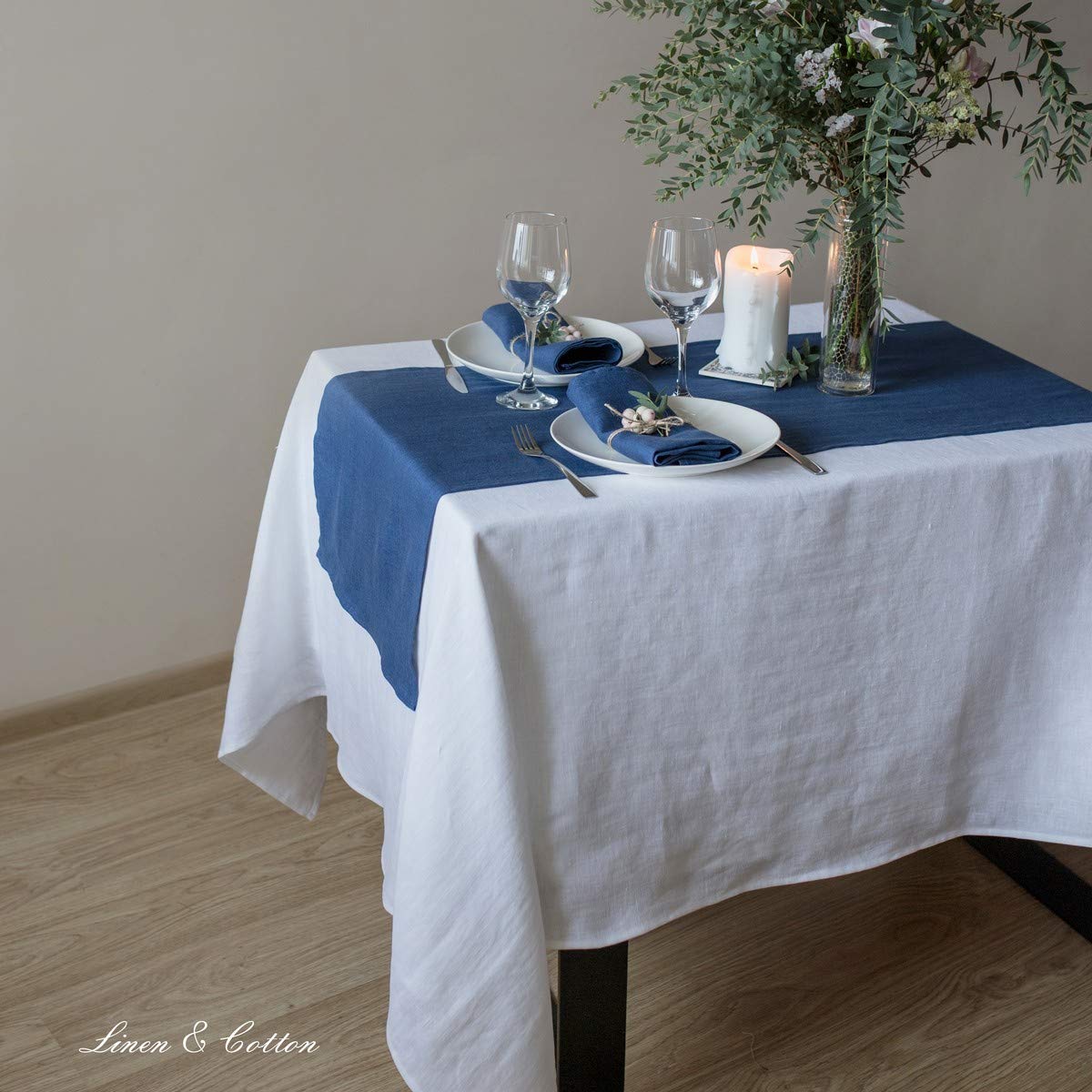 Linen & Cotton Tablecloth Table Linen Cloth Cover Hygge, 100% Linen - Image 3