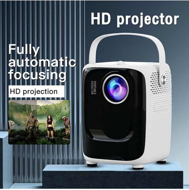 Tastech Android Mini Projeksiyon Cihazi Wifi Bluetooth Usb 4K 1080P Ev Sinema Yansitma Cihazi Beyaz
