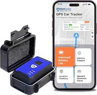 BrickHouse Spark Nano 7 GPS Tracker: Magnetic Waterproof Hidden 4G LTE Real-Time Car Tracker for Vehicles - International Coverage