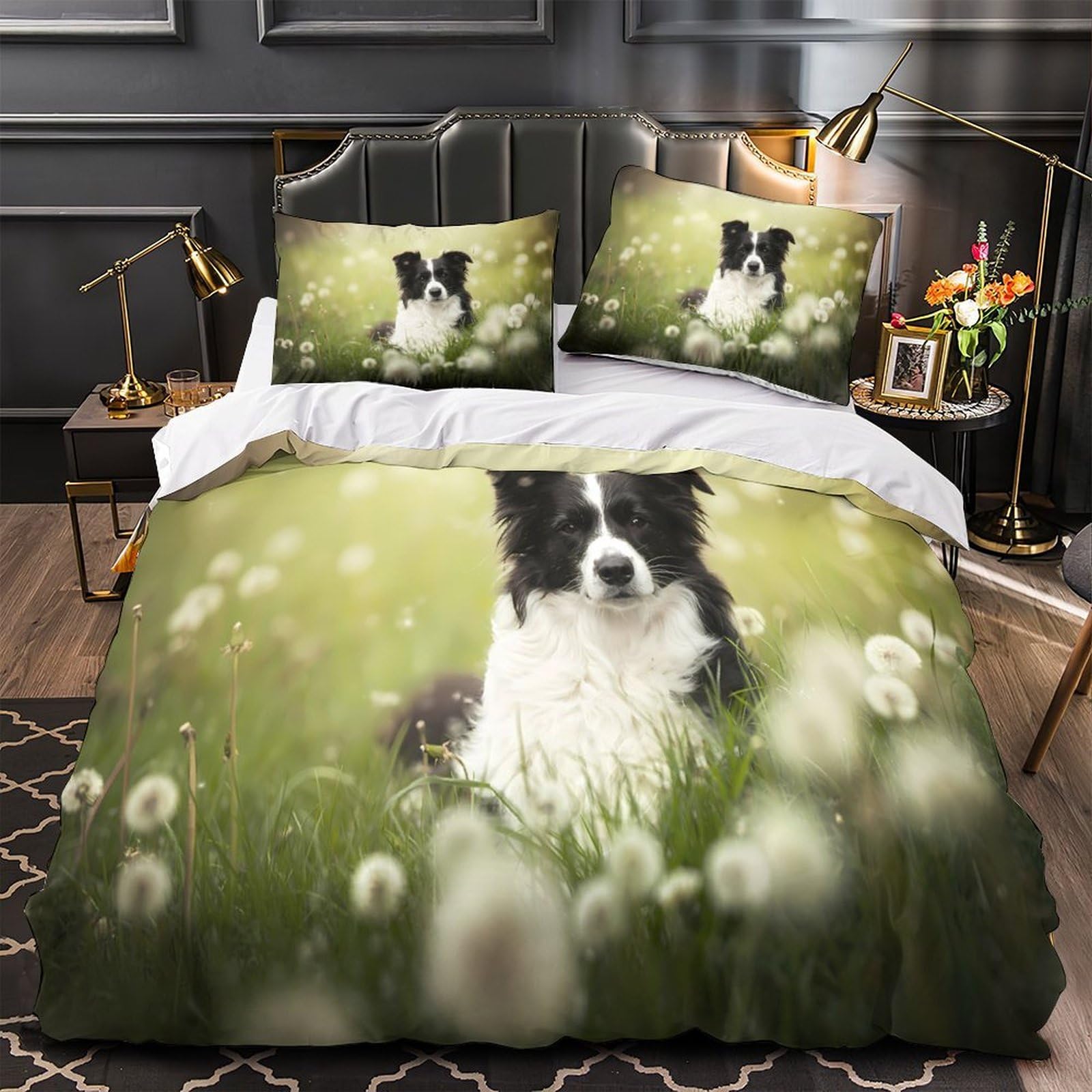 Parure de lit microfibre hypoallergénique avec fermeture éclair 260x220