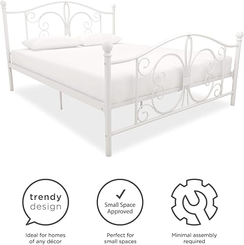 Miniatura 63 de DHP Bombay - Cama de metal Blanco,bronce