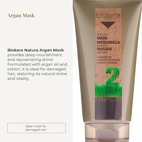 Miniatura 2 de SALERM - Mascarilla Capilar - Mascarilla de Argán Biokera Natura - 6.8 fl oz - Para Cabello Dañado - Con Aceite de Argán y Algodón - Hidratación