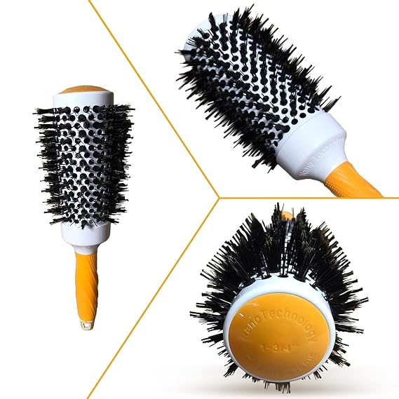 GK HAIR Global Keratin Thermal Round 43mm Hair Brush for Blow Drying, Styling, Curling, Straightening and The Best Professional Hair (1000ml/33.8 Fl Oz) for Straightening, Smoothing