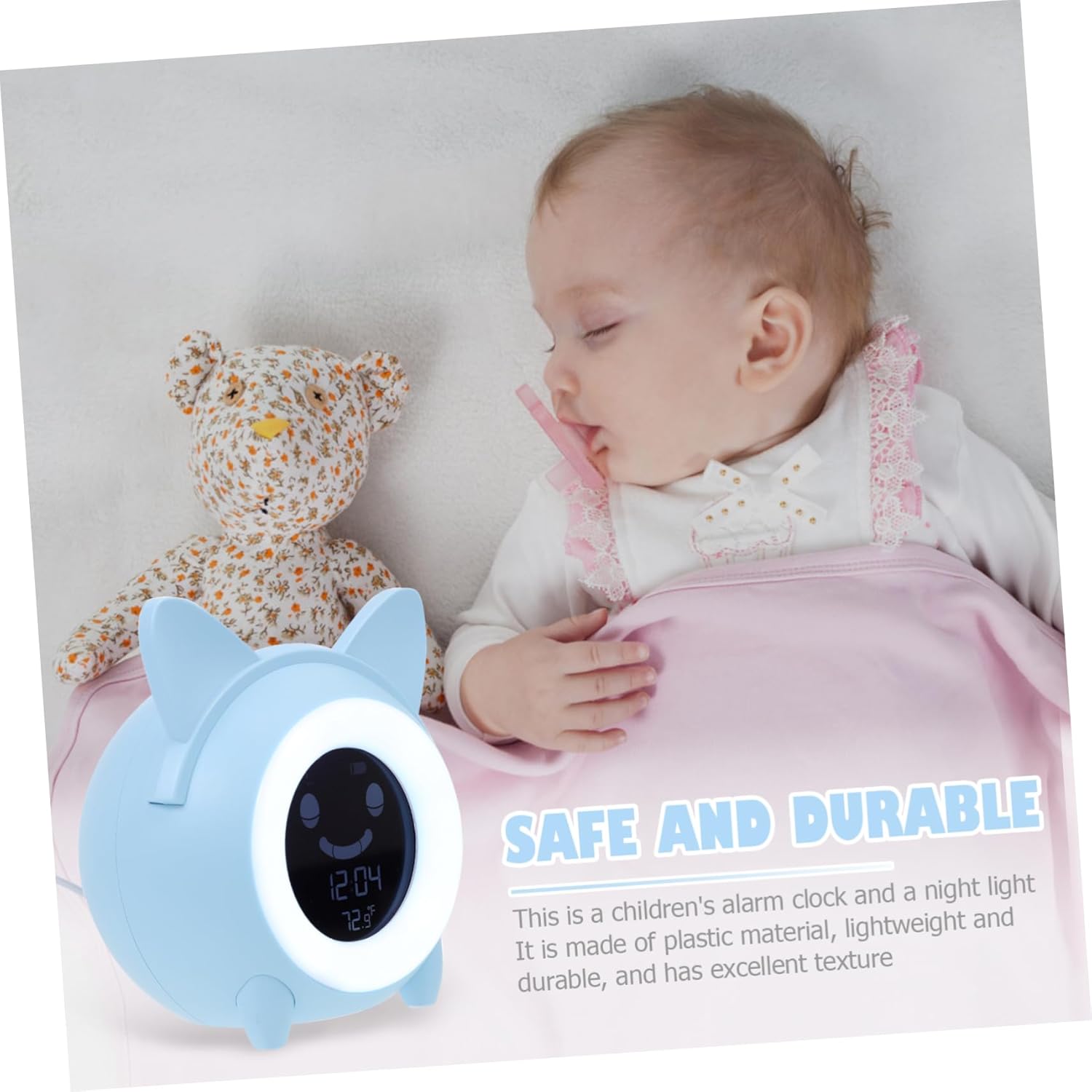 Garneck 1set Boy Girl's Sleep Wake up Clock Night Light Brightness Electronic Alarm Clock for Toddlers Dual Alarm Function for Bedrooms and Nursery Decor