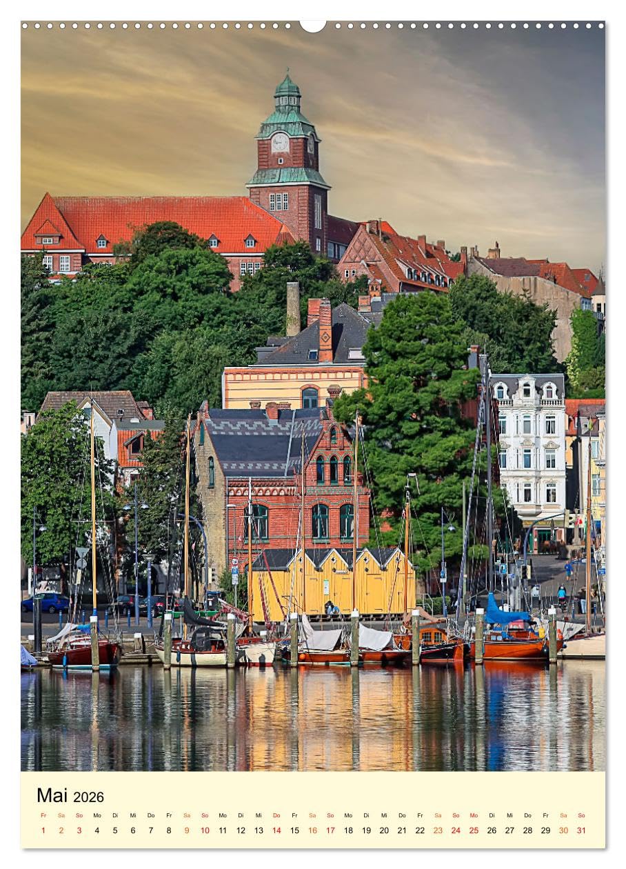Flensburg - so bezaubernd (hochwertiger Premium Wandkalender 2026 DIN A2 hoch), Kunstdruck in Hochglanz: Flensburg, wunderschöne Hafenstadt an der Förde. (CALVENDO Orte)