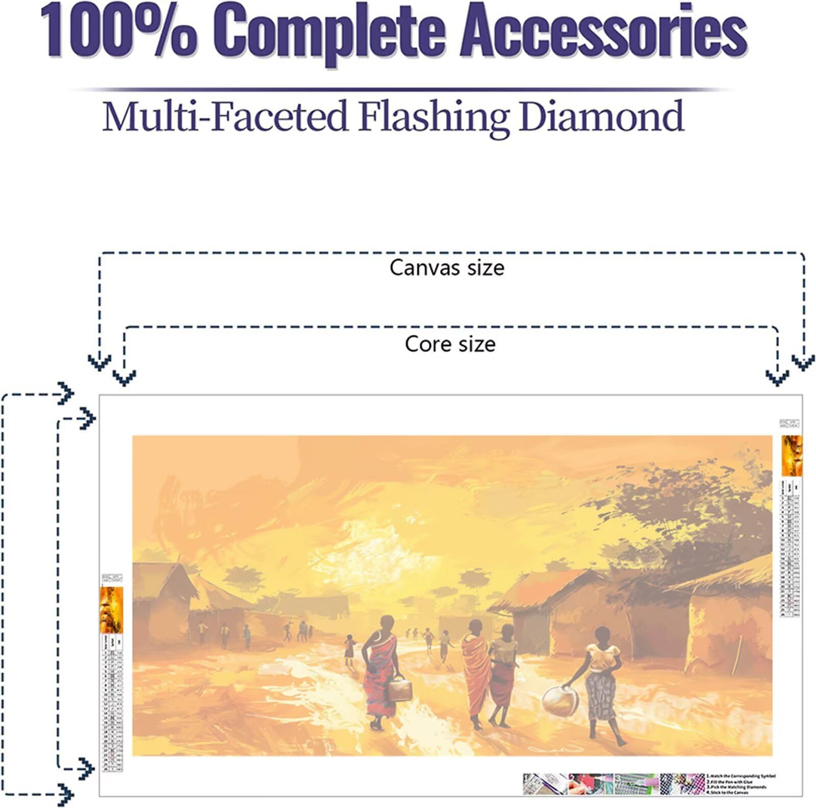 Kompletny zestaw do malowania diamentowego 5D, lilia, 50 x 100 cm, obrazy
