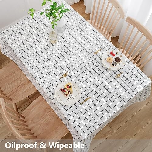 Miniatura 5 de JZY - Mantel de vinil resistente para mesa de cocina o comedor - Mantel de PVC lavable para mesa rectangular