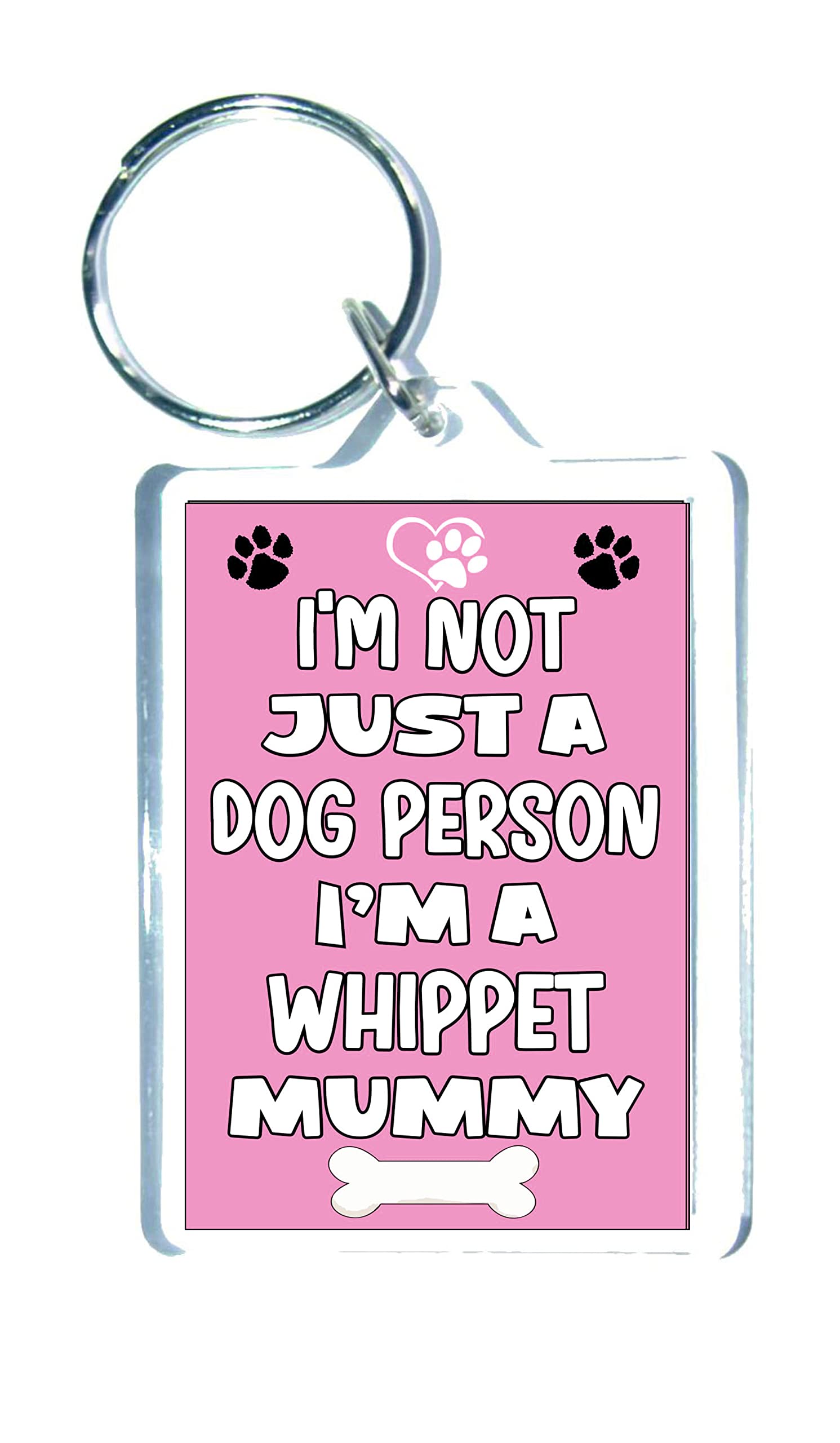 Decalarama Whippet Keyring – I'm Not Just A Dog Person I'm A Whippet Mummy – Cute Fun Family Novelty Birthday Gift