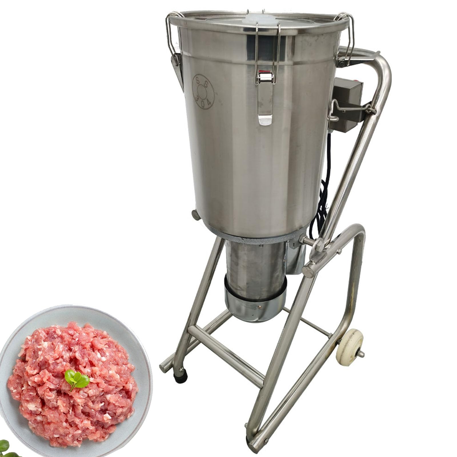 1.8KW 32L Carne Vegetales Preparación Alimentos Molinillo 110V Vertical Eléctrico Mezclador Molinillo Cortador Multifunción Alimentos Picador para Verduras Carne Jengibre Ajo