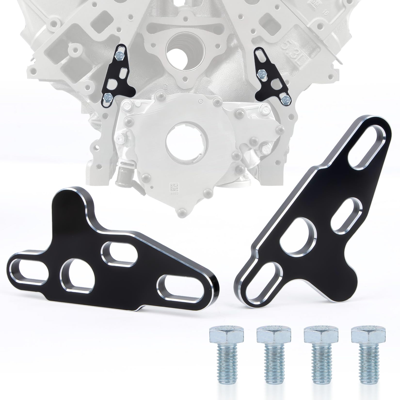 Photo 1 of 2pcs Oil Pump Alignment Tool Kit for Gen V GM LT1 LT4 LT5 L83 L86 L87, Billet Aluminum Alignment Tool with 4 Bolts, Fits L83 L87 Engines(Black)