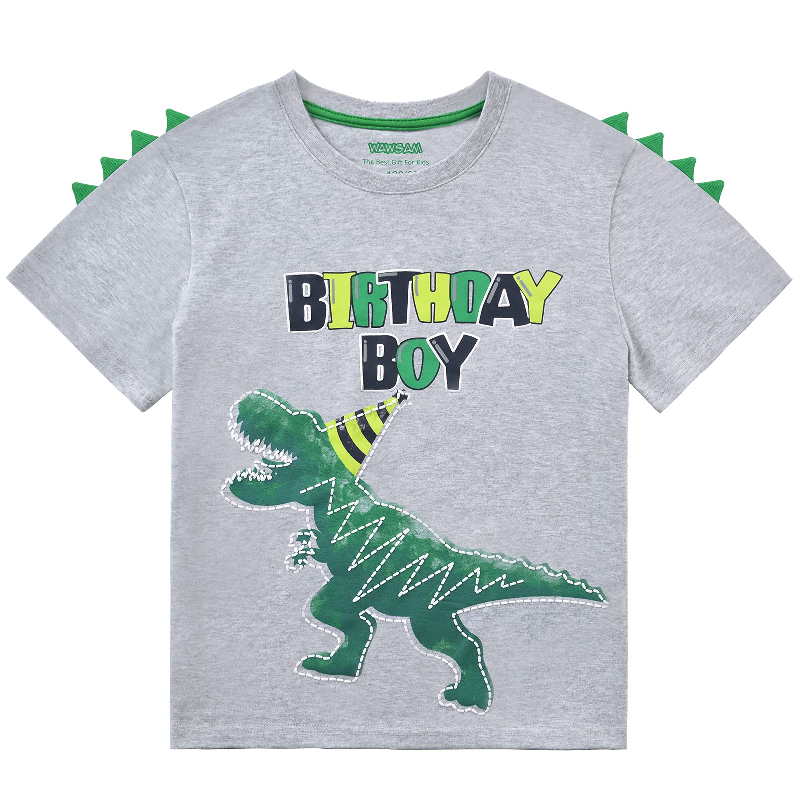 WAWSAM Dinosaurio Camiseta de Cumpleaños Niño Pequeño Camisas Dino T Shirt Regalos