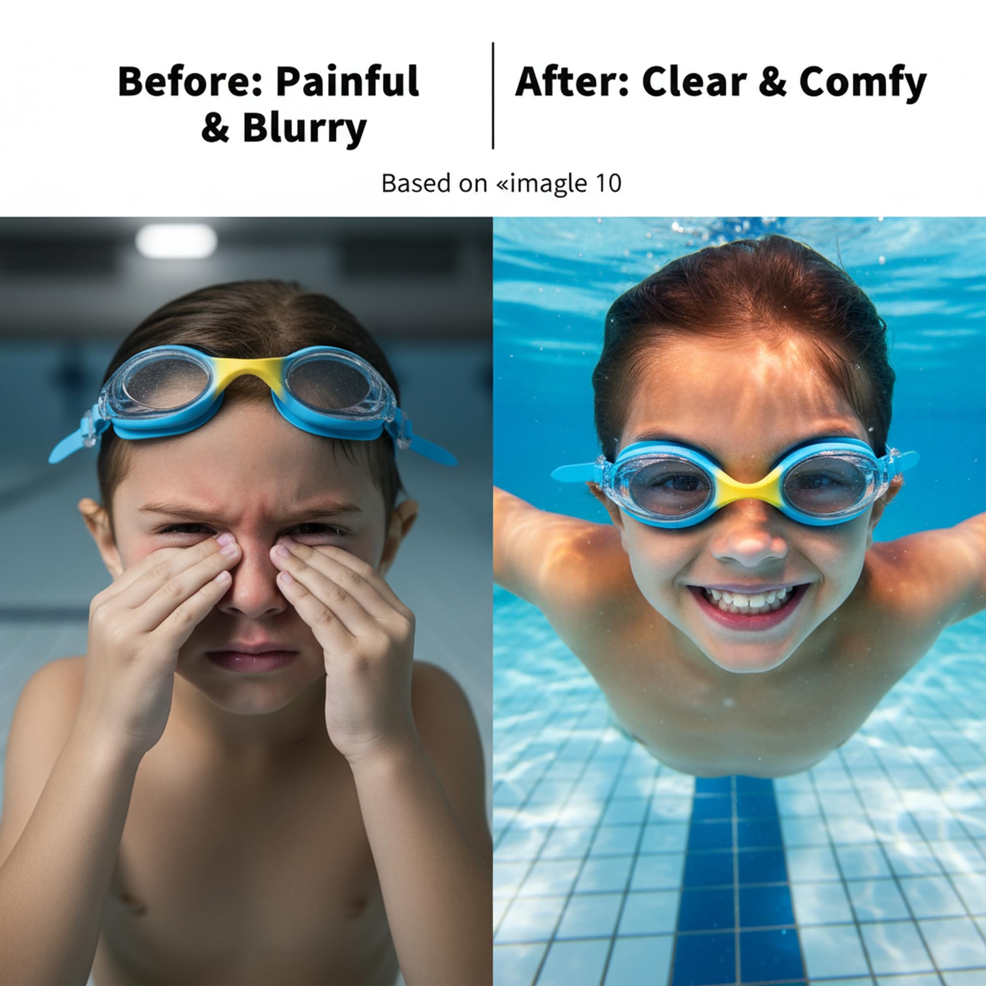 Seaflar Occhialini da nuoto bambini HD anti-appannamento: Protezione UV | Fascia elastica monopezzo | Guarnizione in silicone | Unisex (3-14 anni) - 5