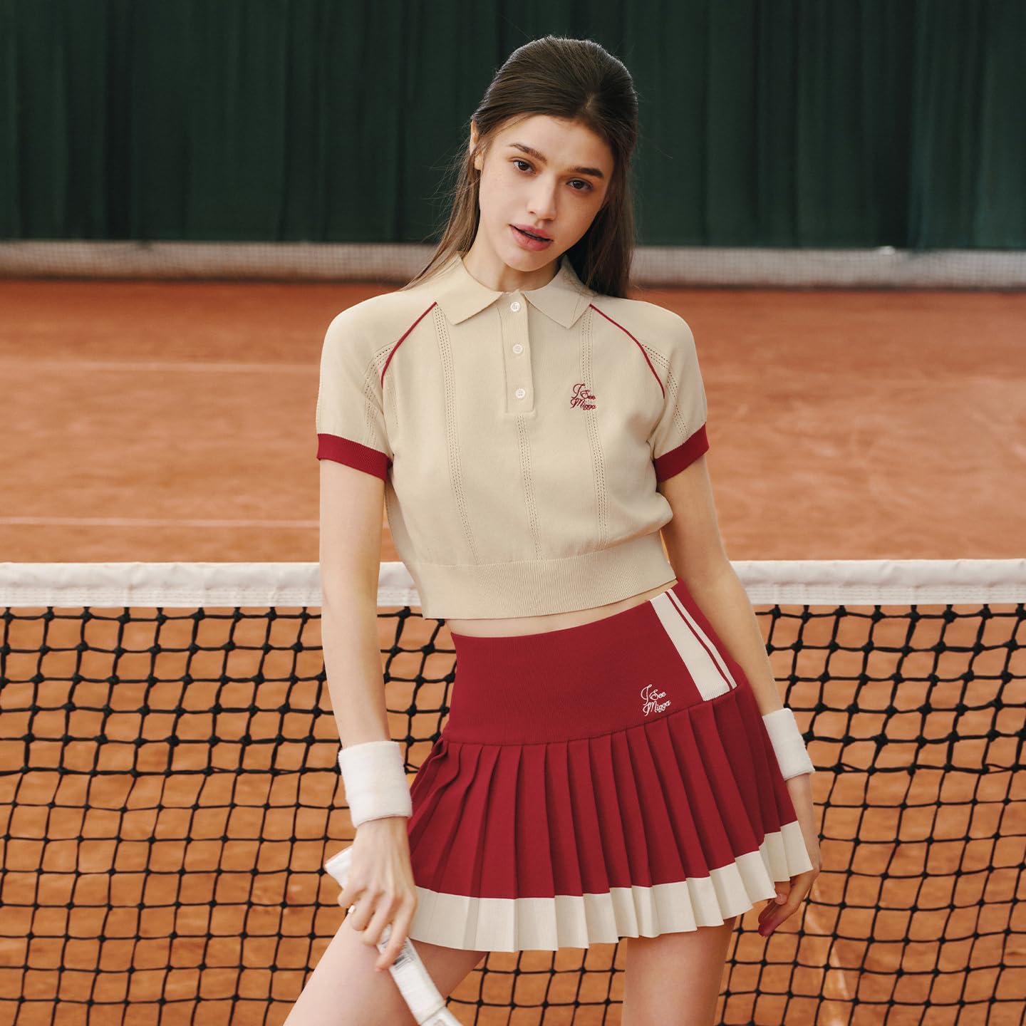 2 Piece Tennis Skirt Set for Women Color Block High Elasticity Ventilate Athleisure Sets Suitable for Golf, Pickleball