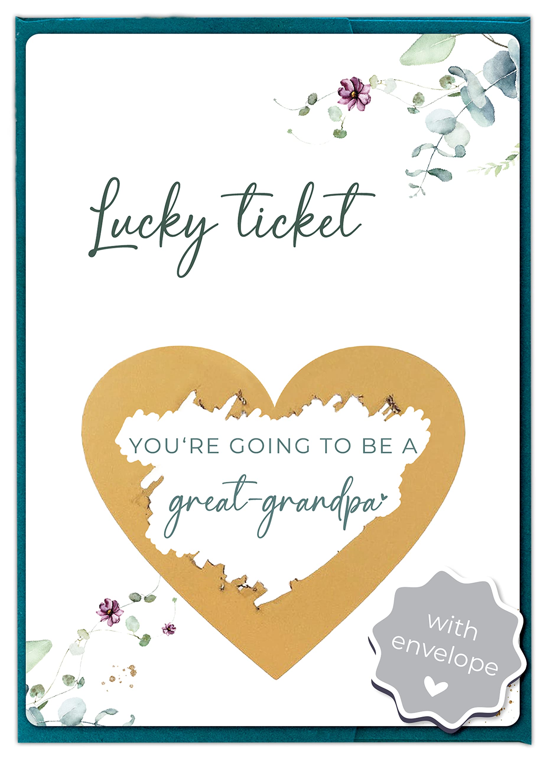 Joli Coon Pregnancy Announcement Scratch Card, Great-Grandpa Reveal