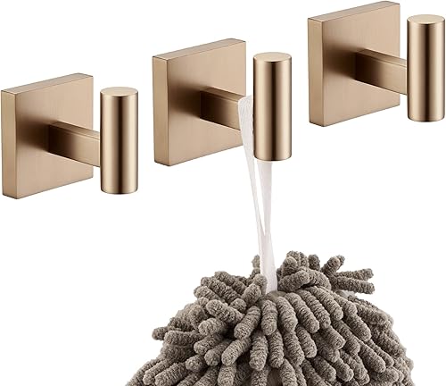 Miniatura 12 de KOKOSIRI Ganchos para Bata Toalla y Abrigo de Baño para Baño Cocina Pared Paquete de 2 Cromo Acero Inoxidable B1013CH-P2 Cromo pulido,Negro Oro,Oro