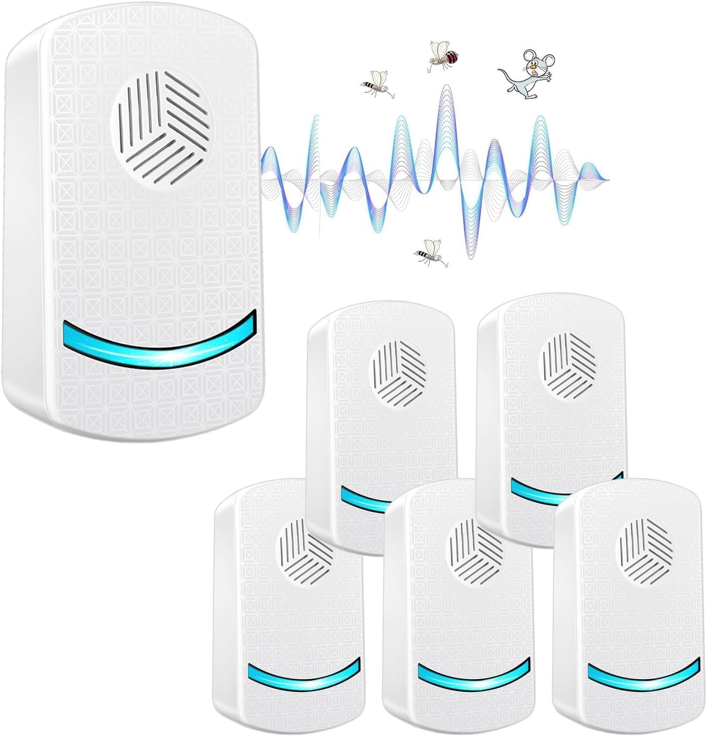 Ultrasonic Pest Repeller, 6 Pack Electronic Plug In Mice Repellent and Rat Repellent, Ultrasonic Insect Repellent Indoor Pest Control for Insect, Mosquitos, Flies, Roaches, Rats, Spiders, Flea