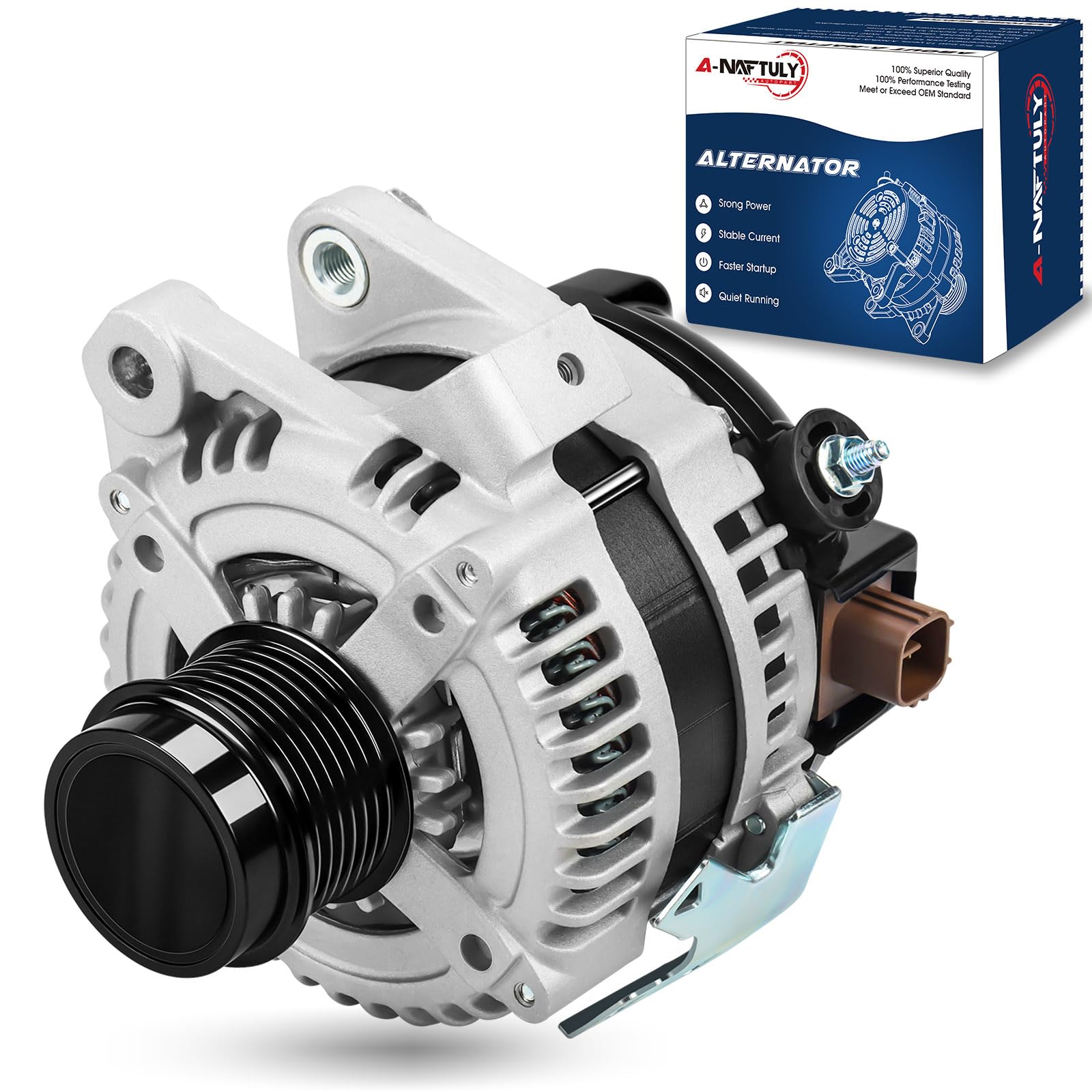 11195N Alternator Fits for 2007-2009 Toyota Camry, 09-10 Corolla, 09-13 Matrix, 09-10 Pontiac Vibe, 08-15 Scion XB, L4, 2.4 L, 12V, CW, 100A, High