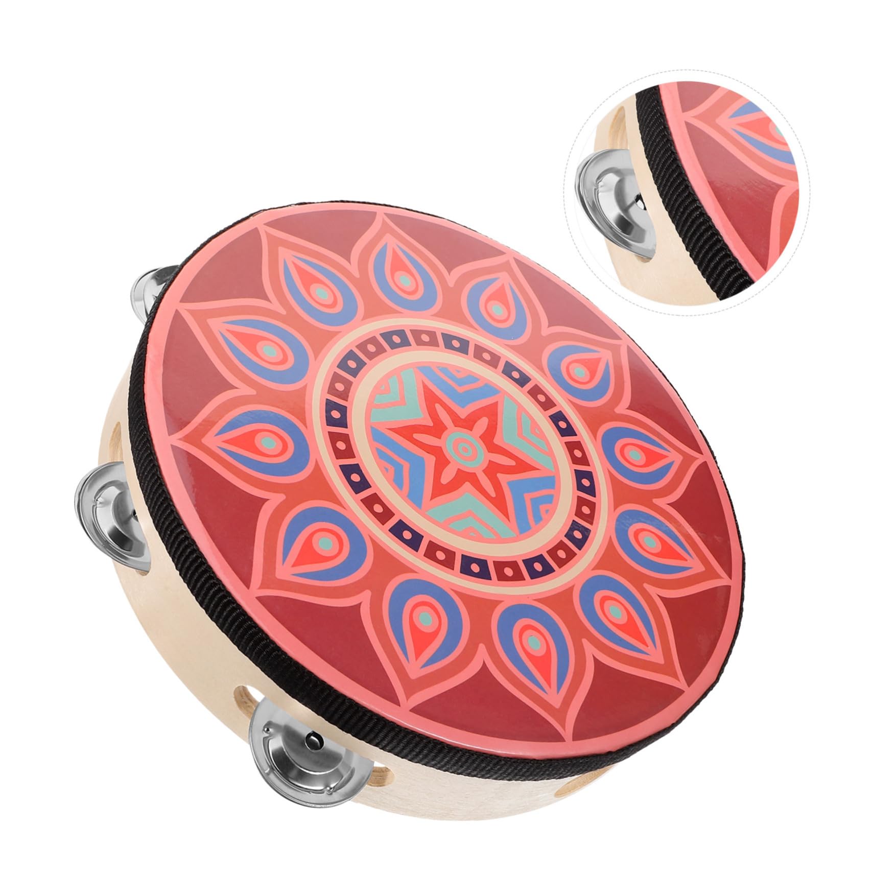 ibasenice 5piezas Tambourine De Madera De Instrumento De Percusión Para Adultos Para Danza y Entretenimiento Portátil y Ligero Fácil De Usar y Aprender