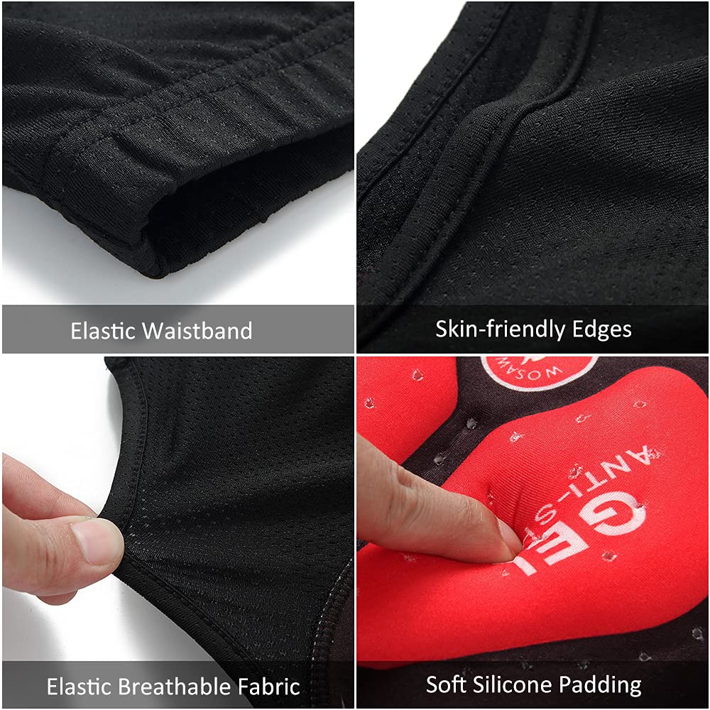 Intimo da Bici da Uomo con Imbottitura Confortevole Traspirante Slip da Bicicletta Imbottiti Pantaloncini da Bici MTB per Il Ciclismo a Breve/Lungo Percorso, M-3XL