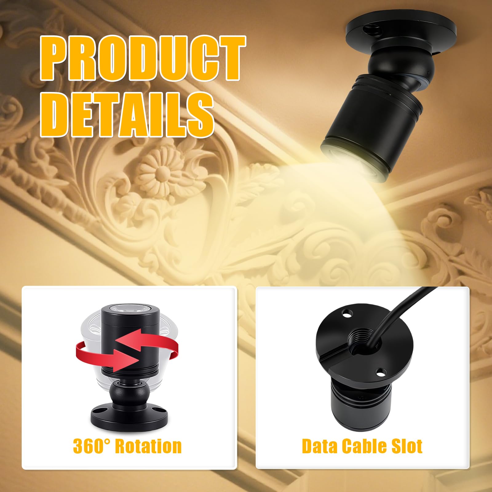 AMFUN 2PCS LED Mini Spot Lights, 5V 1W Jewelry Cabinet Lamp - Image 3