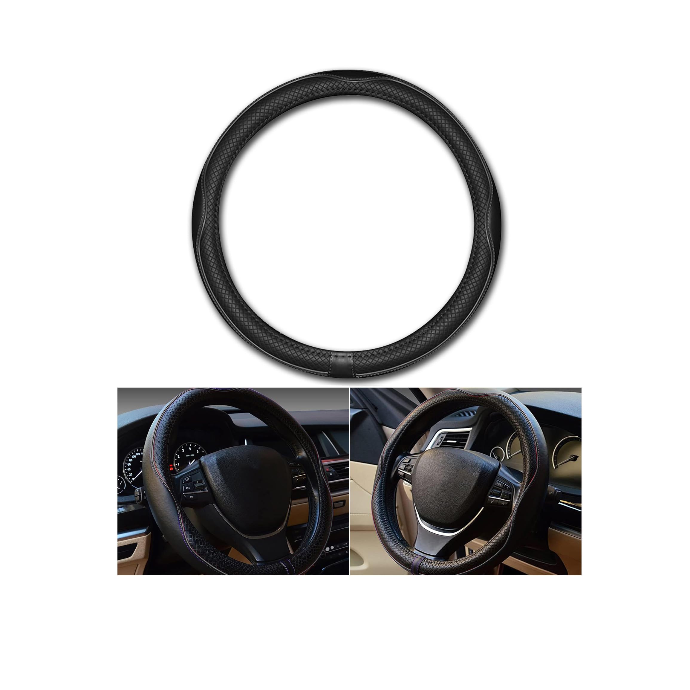 Couslcd Car Wheel Cover Protector Soft Breathable Anti Slip, Steering Wheel Covers for Women Men, Car Steering Wheel Cover, Universal Fit 15 Inch