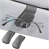 Vista 26 de AICEL Soportes para lentes de sol para visera solar de automóvil, soporte de cuero para colgar gafas, soporte magnético para lentes y clip