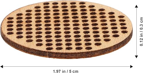 Miniatura 2 de Amosfun 20 Uds círculo colgante de madera placa de punto de cruz de madera mini bordado plantilla para manualidades de bricolaje boda Navidad