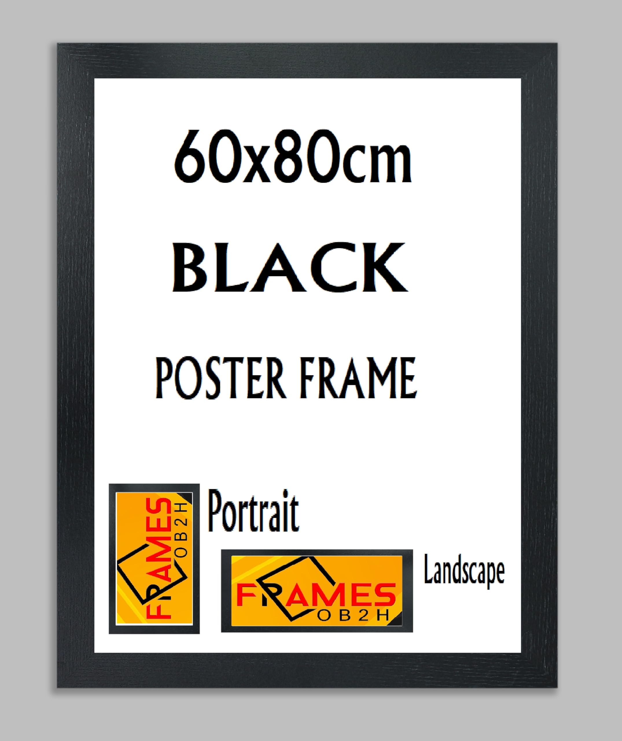 Ob2h Black ,Oak, Photo,Picture,Poster Frames, Portrait And Landscape Shatterproof Acrylic Glass Wall Hanging Frames (, 60X80cm)