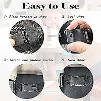 Vista 4 de Clip universal para arnés de pecho de asiento, hebilla de clip de cinturón de seguridad para cochecitos de silla alta, hebilla de cinturón