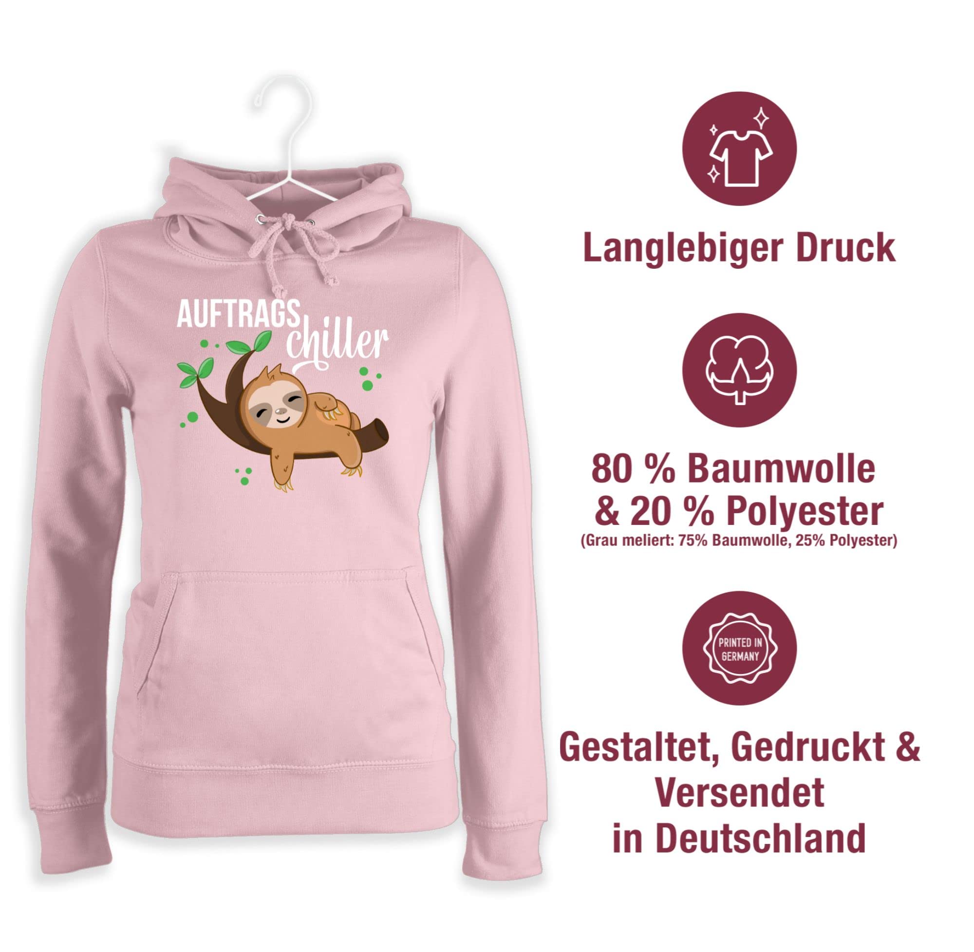 Shirtracer - Pullover Damen Hoodie Frauen - Tiere Meerschweinchen Hase & Co. - Schmetterling mit Blumen - schwarz