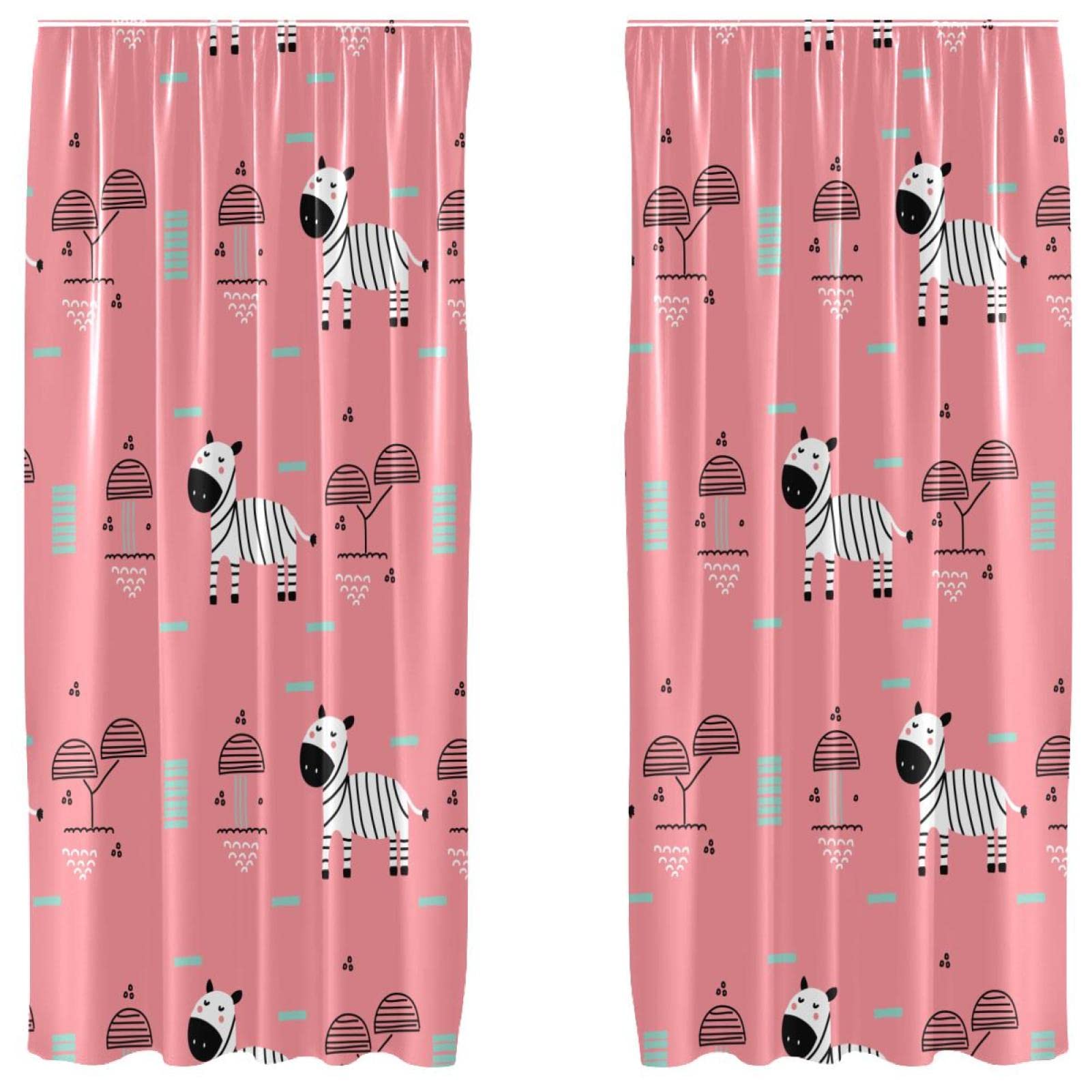 Rideaux rose zèbre 139,7x213,4 cm pour bloquer le vis-à-vis du salon