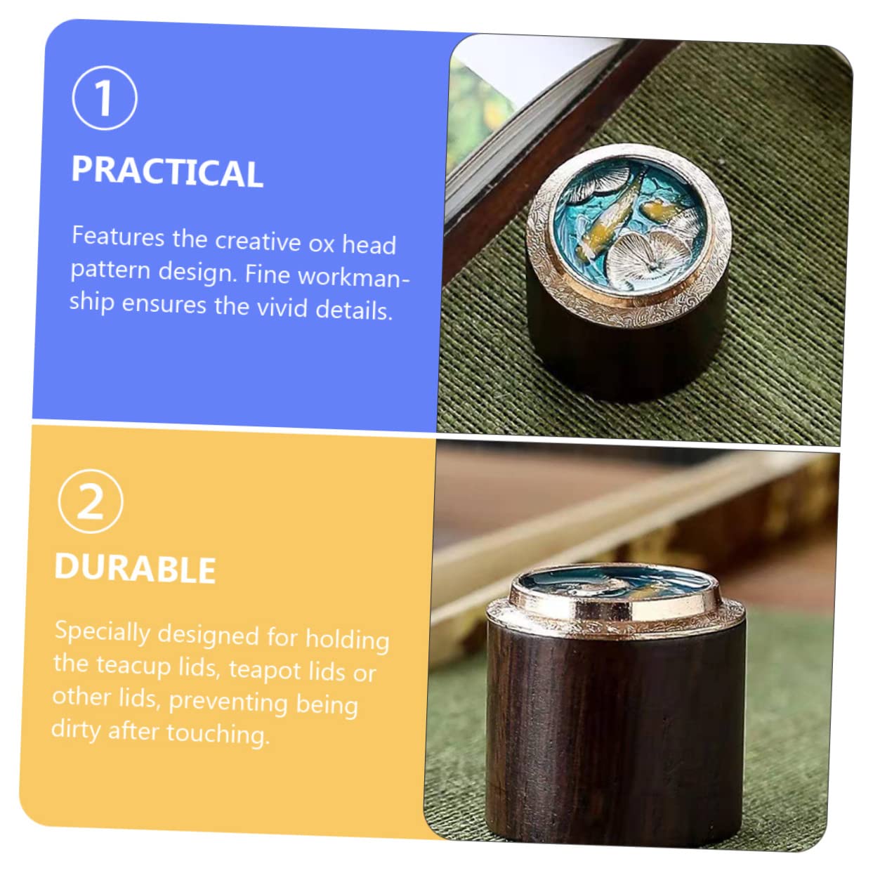 BRIGHTFUFU Teapot Lid Holder Decorative Wooden Tea Pot Lid Stand for Stylish Tearoom Display Compact and Desktop Ornament for Home Office Shop Decor