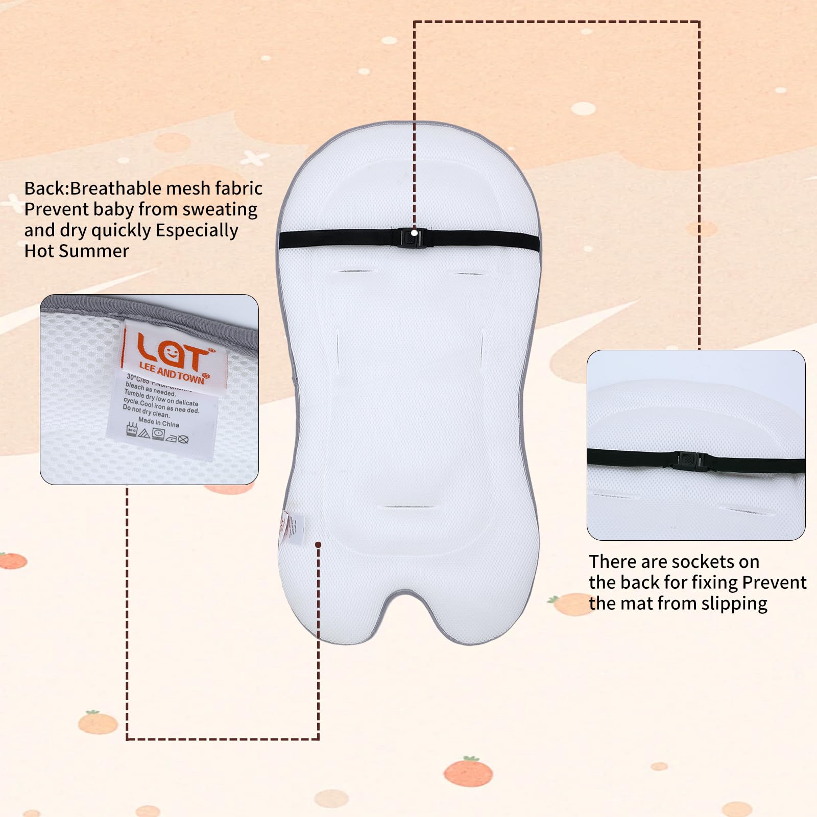 Copriseduta Universale Per Passeggino E Seggiolino - Morbido E Traspirante, Rosa - Foto 3