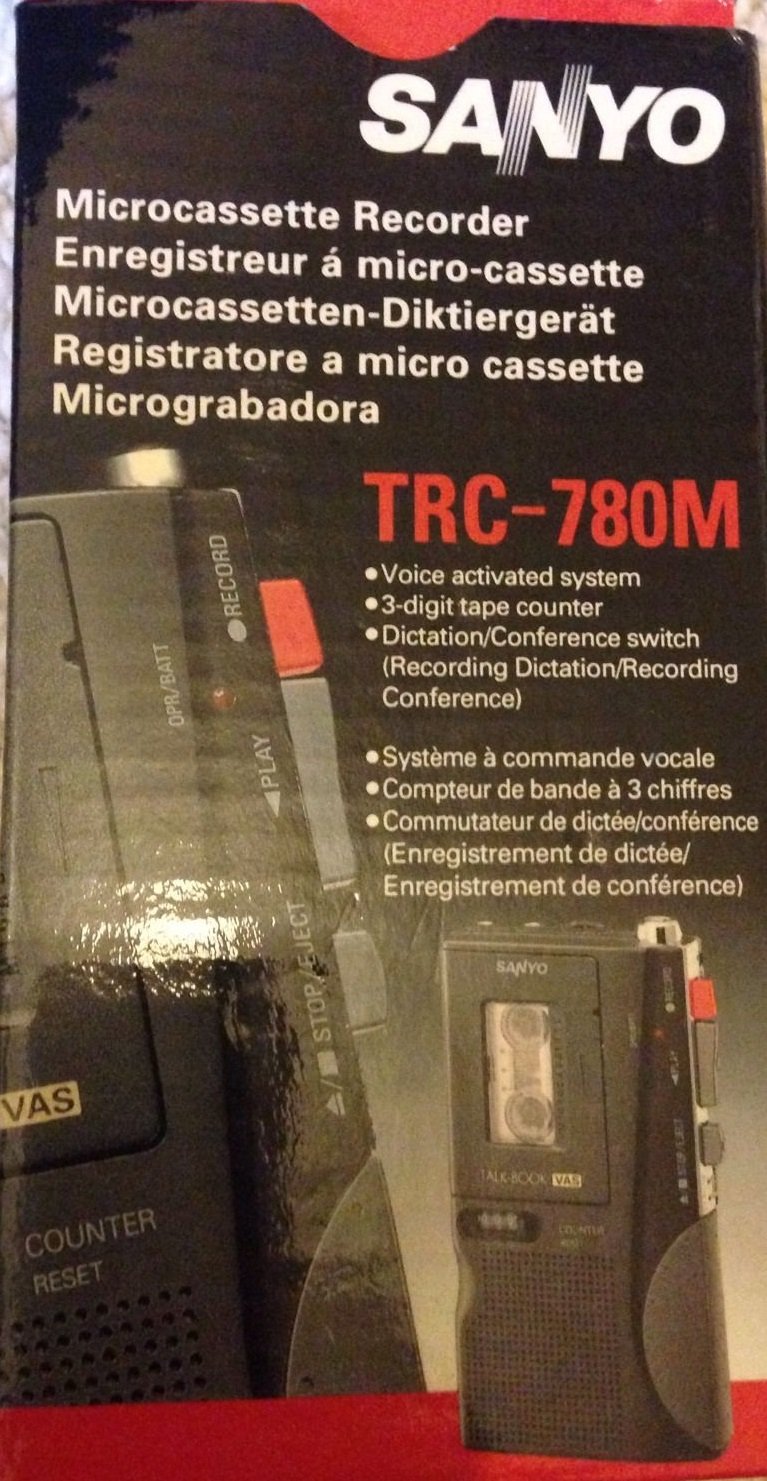 Sanyo Mikrokassettenrekorder TRC-780M - Stimmaufnahmegerät mit Voice-aktiviertem System, 3,5-mm-Audioanschluss