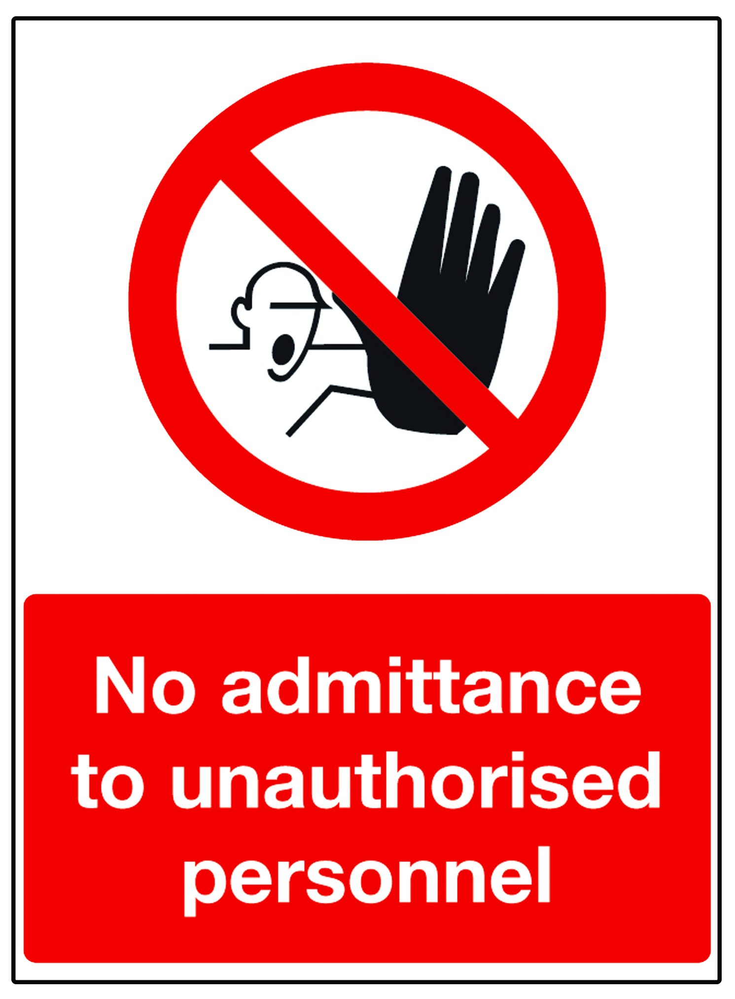 No Admittance Large (2 pack) No Entry Warning Sign Stickers