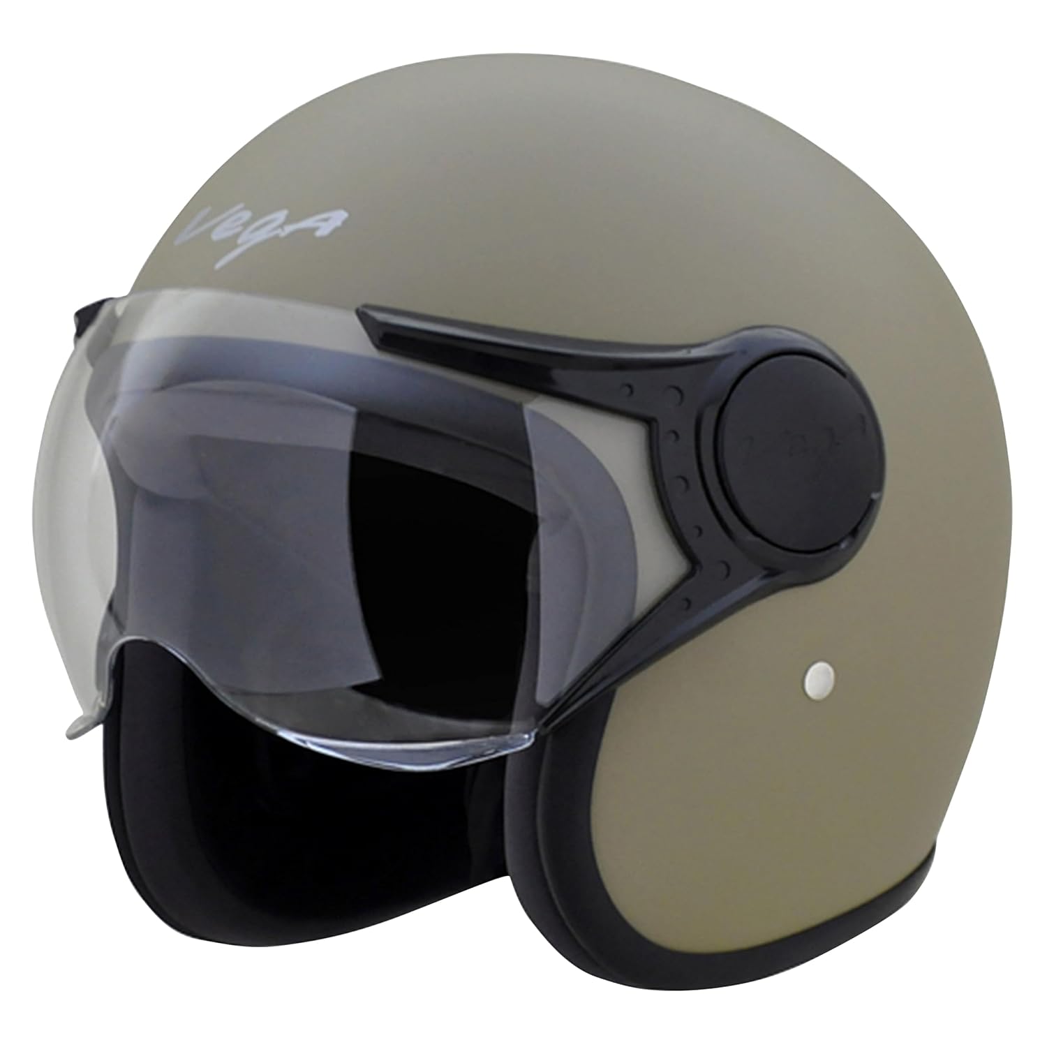 Vega Jet ISI DOT Certified Matt Finish Open Face Helmet for Men and Women with Clear Visor(Dull Desert, Size:L) Vega Jet ISI DOT Certified Matt Finish Open Face Helmet for Men and Women with Clear Visor(Dull Desert, Size:L)