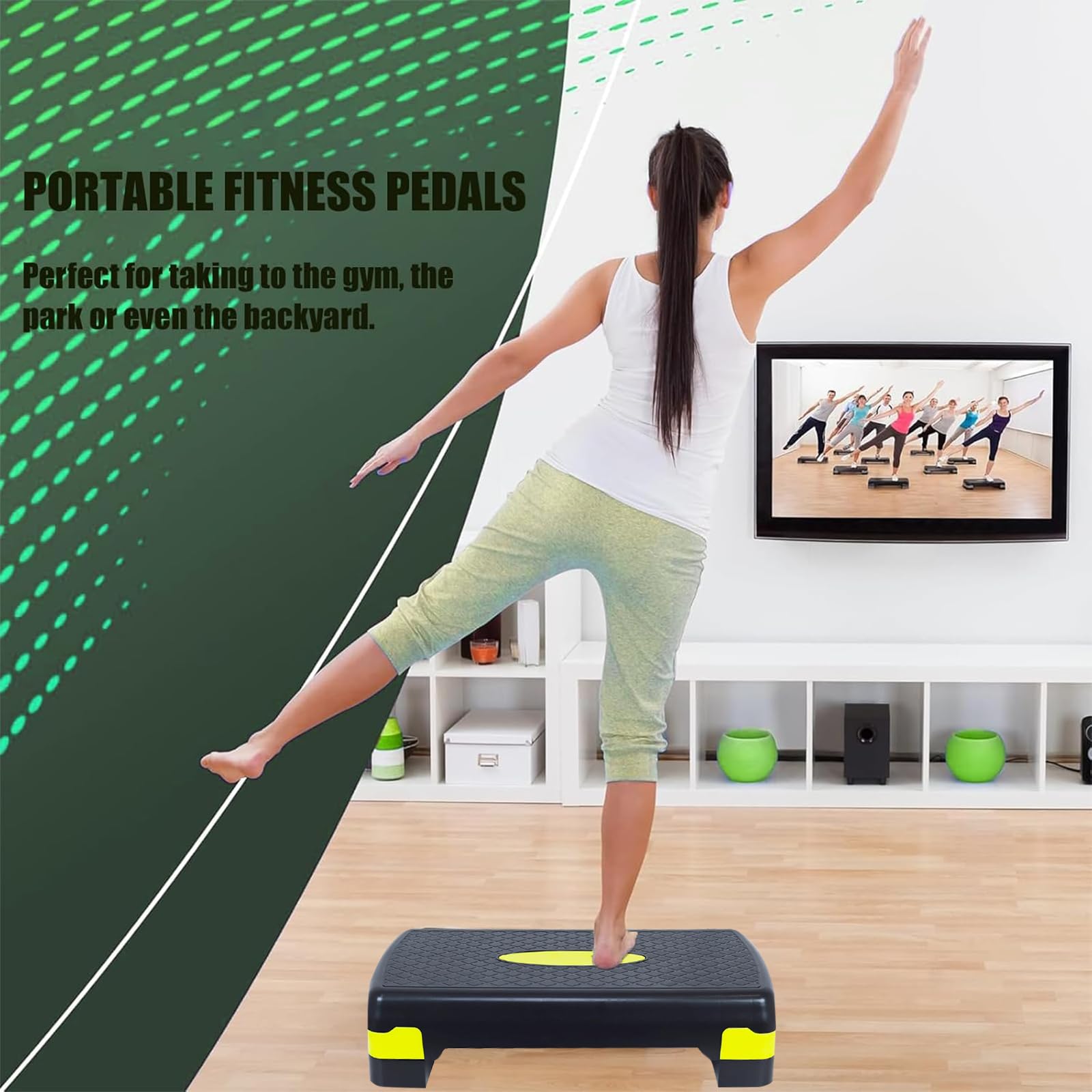 Stepper Aerobic Step de Fitness Hauteur Ajustable 10cm/15 cm, Home-Stepper, Stepbench avec Surface Antidérapante Planche aérobic pour Maison/Gym Exercice/Bureau