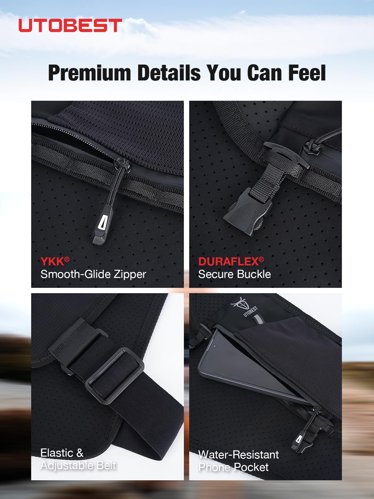 UTOBEST Ultra Running Vest Advanced Skin 2.5 Set leggero Hydration Pack per Trail running, 2,5 l, unisex