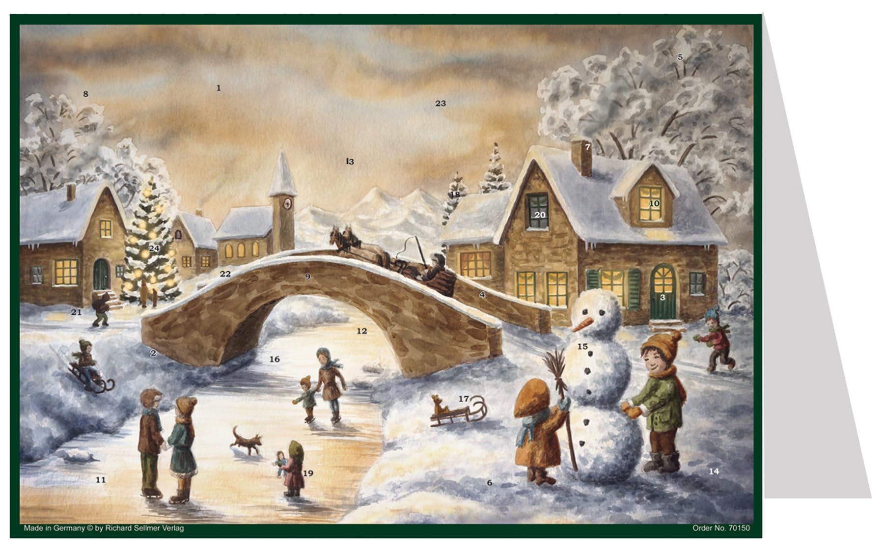 Postkarten Adventskalender "An der Brücke"