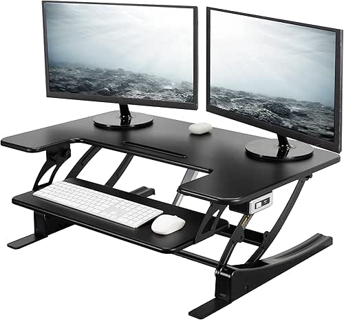 VIVO 36 inch Electric Height Adjustable Stand Up Desk Converter,