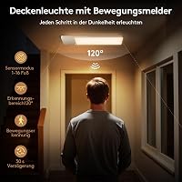 SNADER LED Mennyezeti Lámpa Mozgásérzékelővel és Távirányítóval - 12000 mAh Akkumulátoros, Fényerőszabályozható, Vezeték Nélküli Világítás L 2