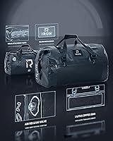 Vista 4 de IRON JIA'S Bolsa Seca para Motocicleta – Bolsa de Lona Impermeable y Bolsa Trasera de Equipaje, Bolsas de Sillín con Cierre Superior Enrollable