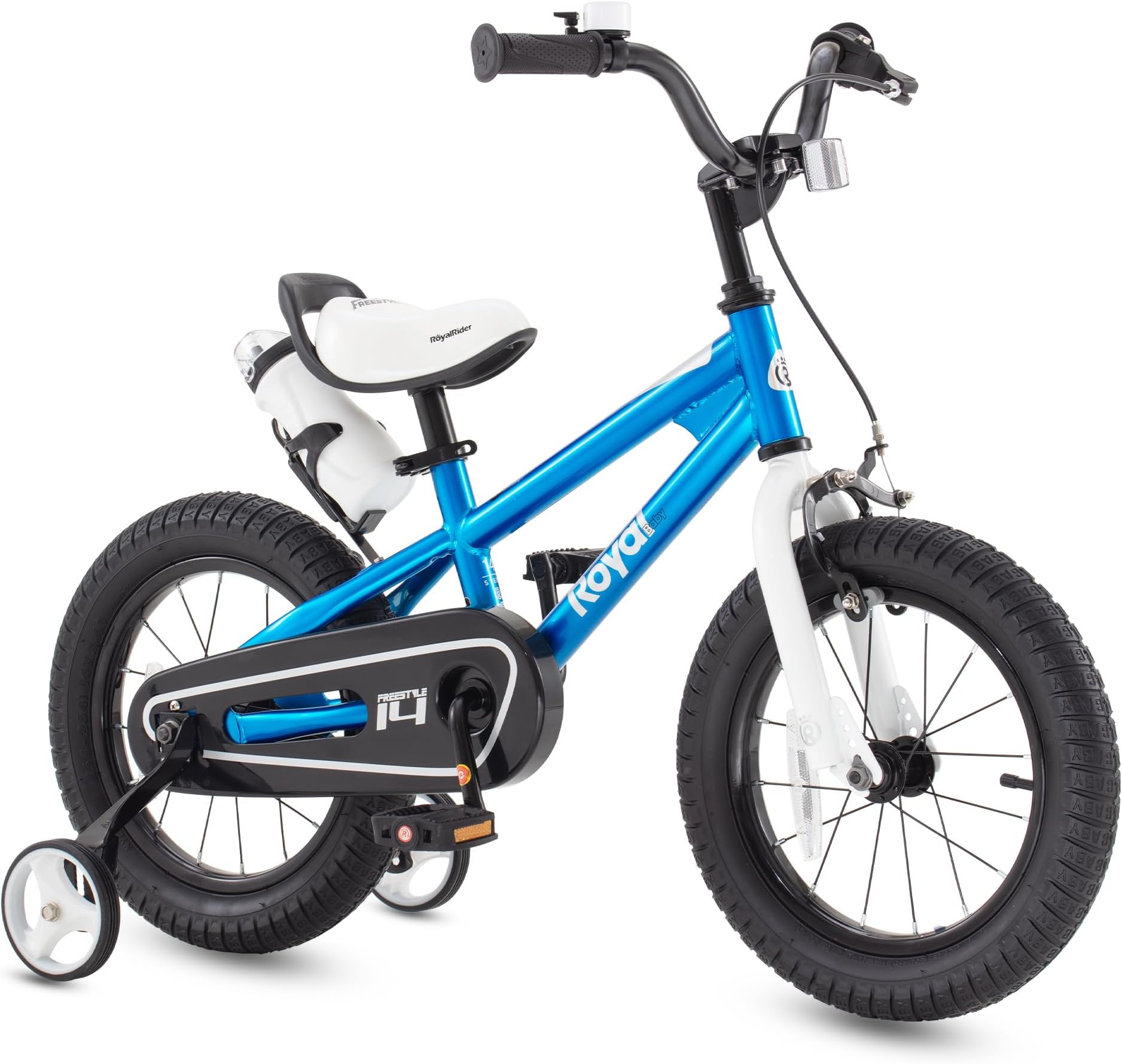 Royalbaby Kids Bike Boys Girls Freestyle Bicycle 12 14 16 Inch with Training Wheels, 16 18 20 with Kickstand Child's Bike, Blue Red White Pink Green Orange