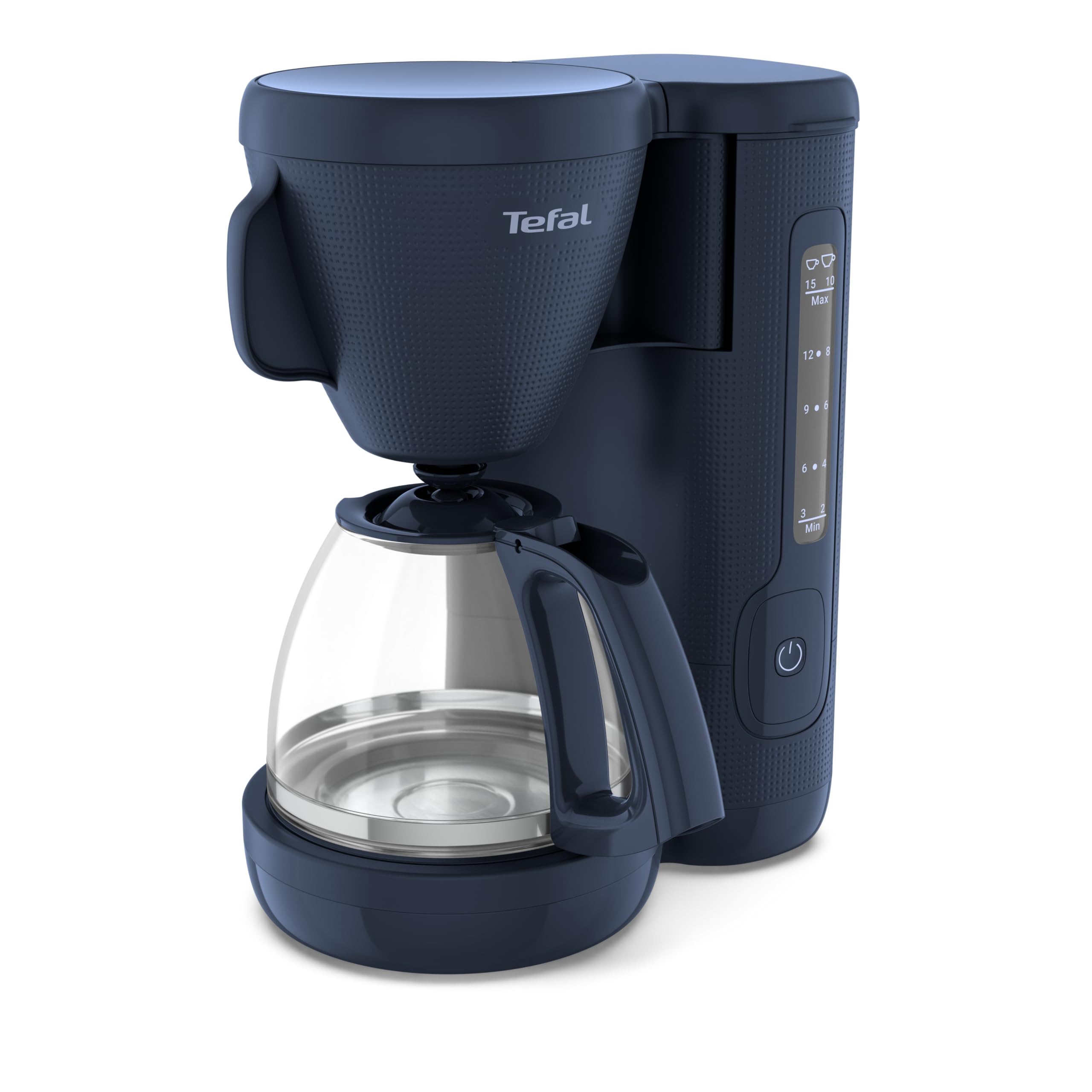 Tefal Morning CM2M1410 Drip Coffee Maker Glass Jug, 1.25 Litre Water Tank, Keep Warm Function, Permanent Filter, Water Level Indicator, Blue