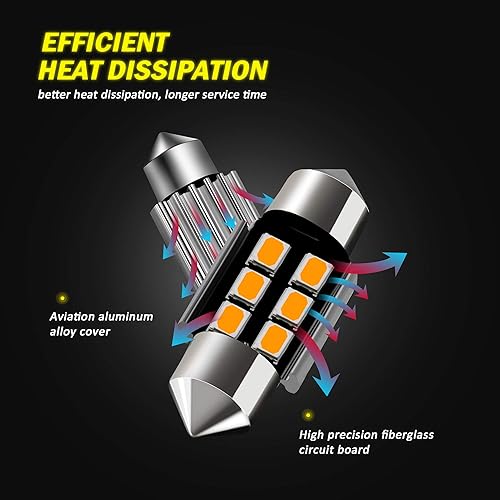 Miniatura 37 de AUXLIGHT DE3175 DE3021 6418 6411 211-2 212-2 578 569 Canbus Bombillas LED de luz interior sin errores 6000K Xenon Blanco, Super brillante 6SMD chips