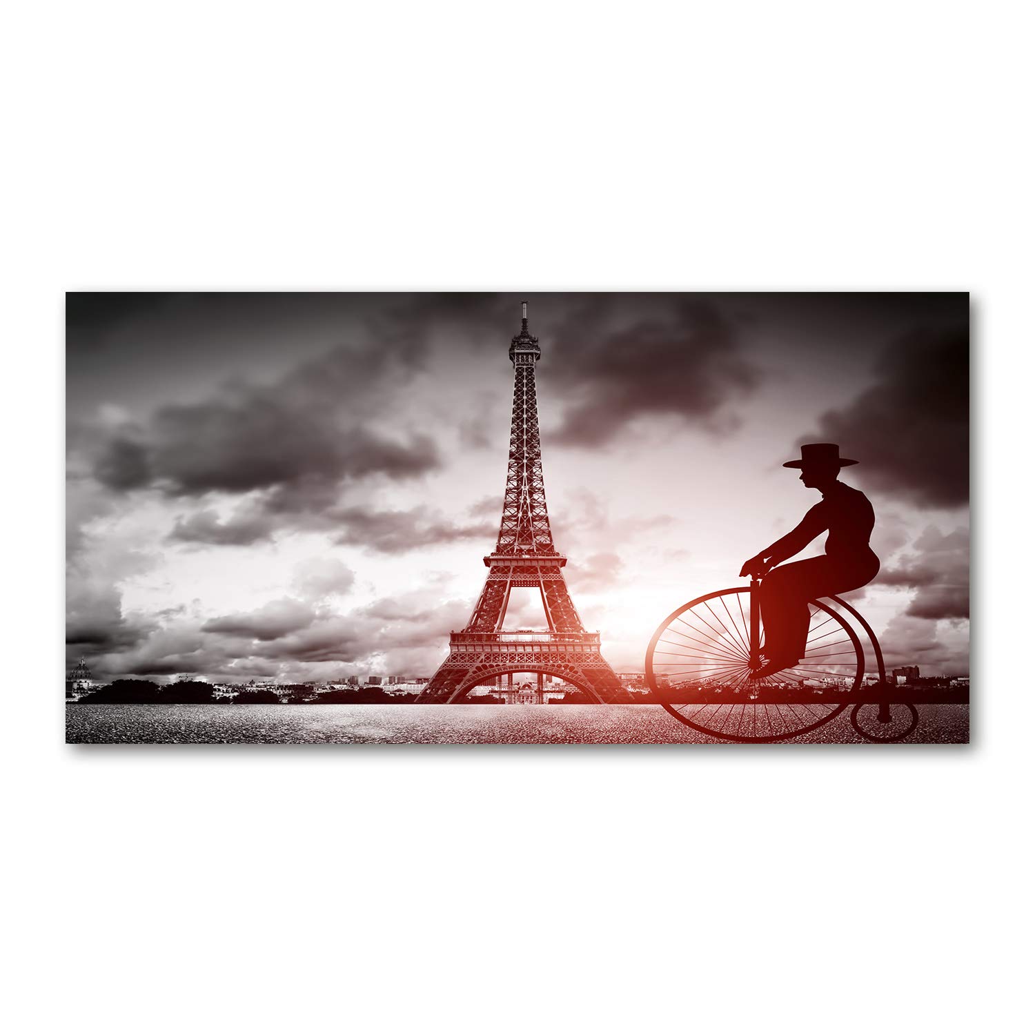Tableau acrylique haut de gamme Paris Tour Eiffel 120x60cm avec finition brillante